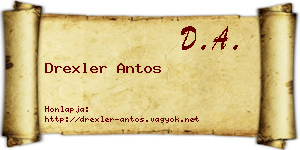 Drexler Antos névjegykártya